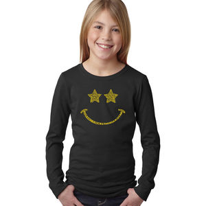 Girl's Word Art Long Sleeve - Rockstar Smiley